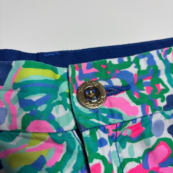 Lilly Pulitzer Jayne Shorts Woman's 10 Pink Blue Floral Print Preppy - Picture 4 of 8